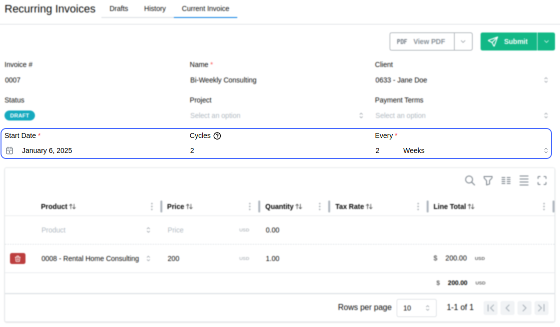 Recurring Invoices