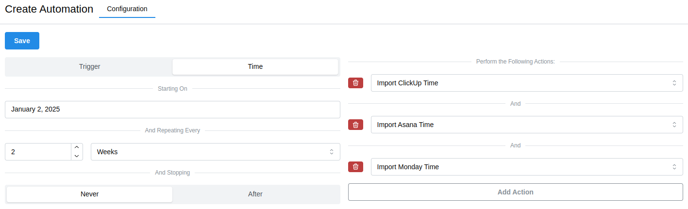 Time imports