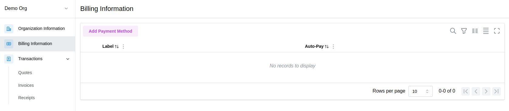 Billing Information
